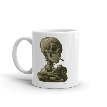 Van Gogh Skull of a Skeleton with Burning Cigarette 1886 Mug-0